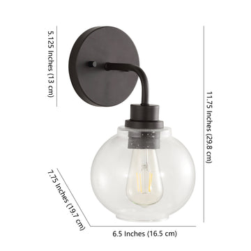 Sandrine Iron/Seeded Glass Cottage Rustic LED Vanity Light - JONATHAN Y